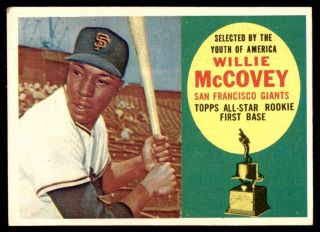 1960 Topps 316 Willie Mccovey Giants Rookie Rc Ex To Ex,