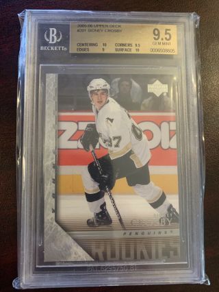 2005/06 Upper Deck Young Guns 201 Sidney Crosby Rookie Card Rc Bgs 9.  5