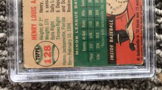 1954 Topps 128 Hank Aaron HOF RC PSA 2 (MC) Good Mil Atl Braves Baseball Rookie 6