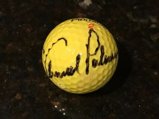 Arnold Palmer Signed Blue Heron Pines Yellow Golf Ball Jsa Letter Masters