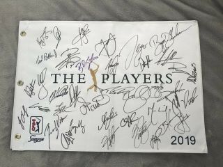 2019 The Players Pga Tour Field Signed Flag Spieth Garcia Fowler Rose D Johnson