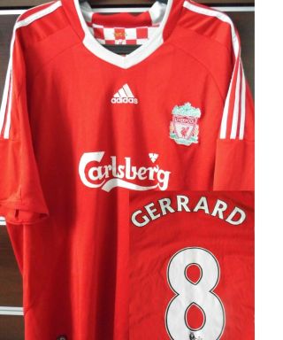 Jersey Retro Liverpool Gerrard 2008/2009 Big Size Old Football Shirt Adidas