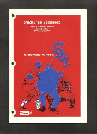 1969 Chicago White Sox Vs Boston Red Sox Spring Training Baseball Program Fisk,