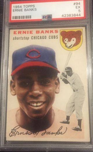 1954 Topps 94 Ernie Banks Rc Psa 5 Ex