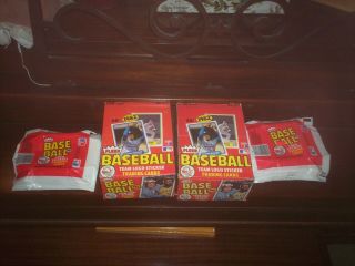 2) 1982 Fleer Baseball Empty Wax Boxes With 72 & 1987 Donruss Box 36 Wrappers
