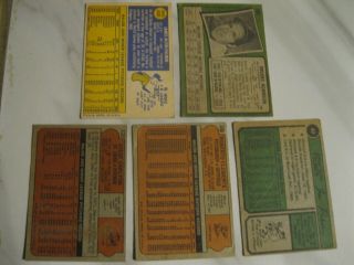 5 card hof lot; clemente,  carlton,  palmer,  brooks - low grades 2