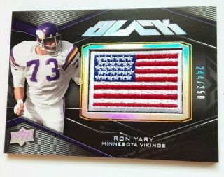 2009 Ud Black Ron Yary Usa American Flag Patch 244/250 Vikings