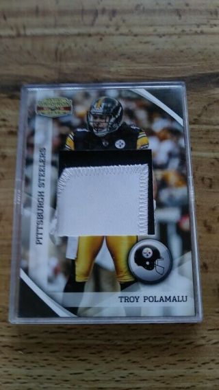 2010 Panini Gridiron Gear Steelers Troy Polamalu Large Jersey Patch Card