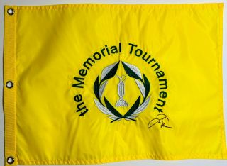 Jack Nicklaus Hand Signed Autograph The Memorial Golf Tournament Flag Proof