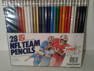 Faber Castell 28 Nfl Team Pencils No.  2 Lead Pencils 28 Nfl Team Names / Colors