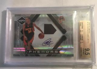 09 - 10 Stephen Curry Panini Limited Jersey Auto Rookie Year Bgs 9.  5/10