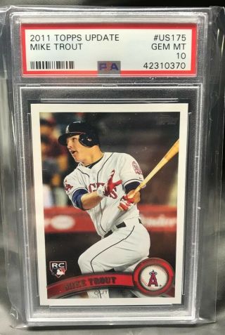 2011 Topps Update Mike Trout Rc Rookie Us175 Gem Psa 10