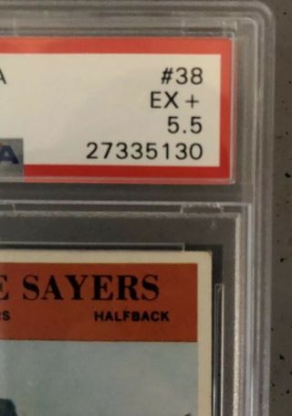 1966 Philadelphia Gale Sayers Rookie RC 38 PSA 5.  5 EX, 4