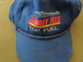 Hat - - Jimmy Nix " The Smiling Okie " Top Fuel Drag Racer,  Autographed On Bill