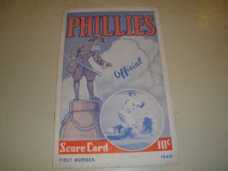 1940 Philadelphia Phillies Official Score Card