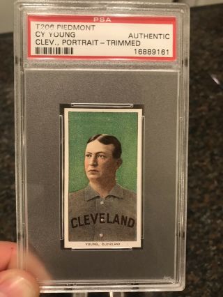 1909 - 11 T206 Cy Young Portrait Psa Auth Trimmed Unreal Eye Appeal