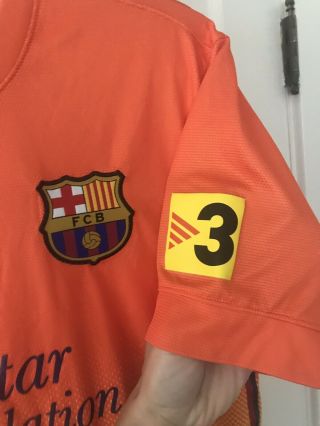 Nike FCB Barcelona Soccer Jersey La Liga Medium Dri - Fit Spain Orange 4