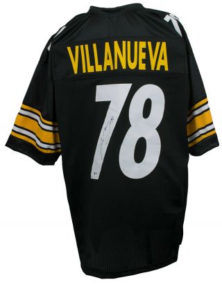 Alejandro Villanueva Signed Custom Black Football Jersey Bas