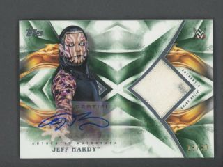 2019 Topps Wwe Wrestling Undisputed Green Jeff Hardy Signed Auto Patch 15/50