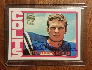 Topps Certified Autograph Issue 2001 Reprint Ted Hendricks Auto