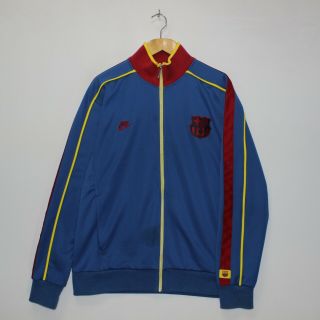 Vintage Fc Barcelona Nike Track Jacket Size Xl La Liga Red Blue