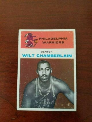 Wilt Chamberlain 1961 - 62 Fleer Rookie Card Rc 8 Philadelphia Warriors