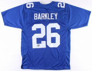 Saquon Barkley Signed York Giants Blue Jersey (beckett) Roy