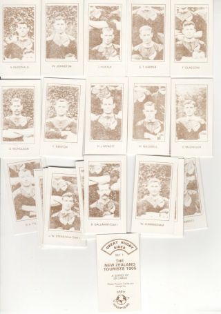 Full Set Of 28 Zealand Rugby 1905.  Issued 1987