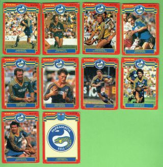 D496.  1986 Parramatta Eels Scanlens Rugby League Cards