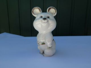Ussr Porcelain Figurine Olympic Big Misha Bear Olympic Games Moscow 1980