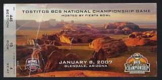 2007 Bcs National Championship Bowl Game Ticket Stub Ohio St Buckeyes Vs Gators