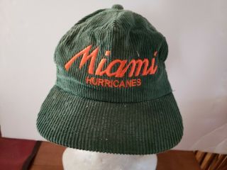 Vintage Miami Hurricanes Script Strapback Hat Sports Specialties