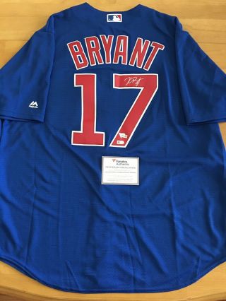 Kris Bryant Autographed/signed Majestic Chicago Cubs Blue Jersey Fanatics