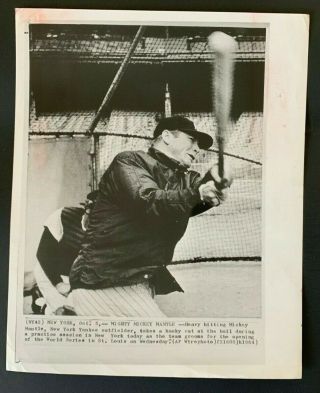1964 Mickey Mantle Final World Series York Yankees Ap Press Photo