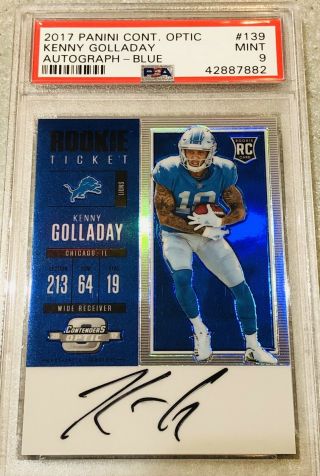 Kenny Golladay 2017 Contenders Optic Blue Rookie Ticket Auto Psa 9 21/25 Lions