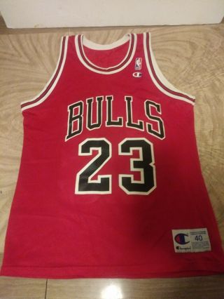 Michael Jordan Chicago Bulls Champion Jersey 23 Size 40 Chicago Bulls Pennant