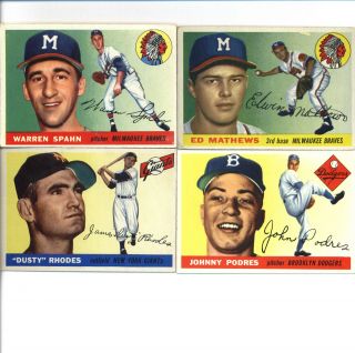 1955 Topps Baseball Near Complete Set (1 - 210) - Missing 15