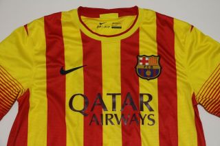 FC Barcelona Nike Jersey Soccer Red Yellow Striped Men ' s Medium M 3