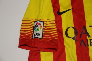 FC Barcelona Nike Jersey Soccer Red Yellow Striped Men ' s Medium M 4