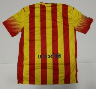 FC Barcelona Nike Jersey Soccer Red Yellow Striped Men ' s Medium M 7
