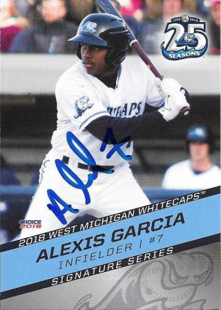 Alexis Garcia Signed 2018 West Michigan Whitecaps Card - Auto - Detroit Tigers