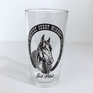 Vintage 1947 Kentucky Derby Jet Pilot Horse Thick Collectible Glass Old