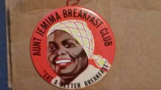 Vintage Aunt Jemima Breakfast Club Hanging Button 6  Eat A Better Breakfast "