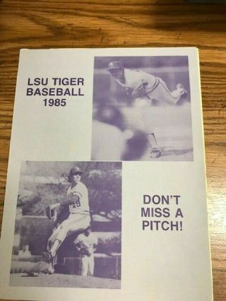 1985 Lsu Baseball Game Program Vs.  Mississippi State