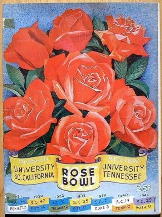 1945 Rose Bowl Football Program Usc Vs.  Tennessee