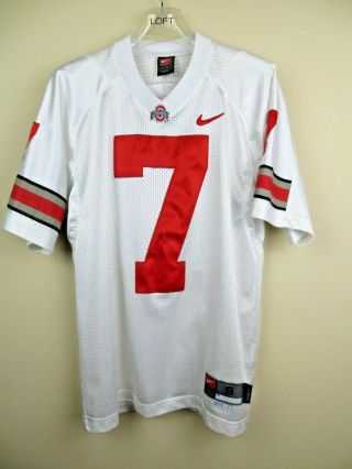Ohio State Buckeyes 7 White Football Jersey Nike Mens Sz Small Embroidered
