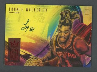 2018 - 19 Panini Court Kings Fresh Paint Red Lonnie Walker Iv Rc Rookie Auto 34/99