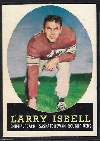 1958 Topps Cfl Football: 29 Larry Isbell,  Saskatchewan Roughriders