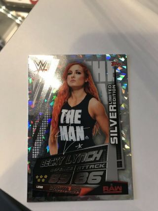 Topps Wwe Slam Attax Universe Limited Edition Silver Card Becky Lynch