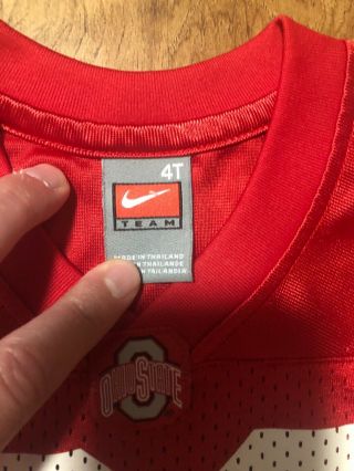 Ohio State Buckeyes Number 28 Nike Jersey Size 4T Red 2